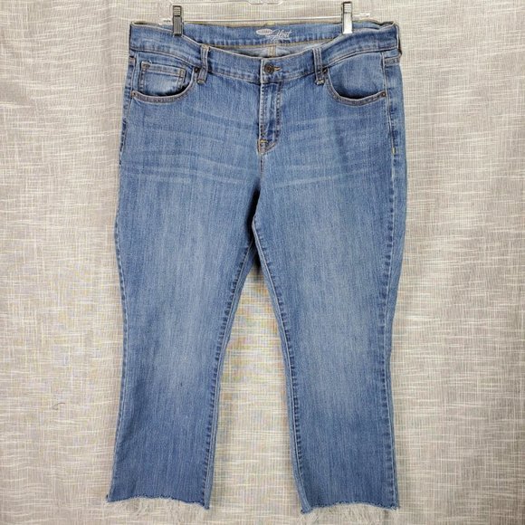 Old Navy Denim - Old Navy The Flirt Crop Jeans 14 Stretch Frayed